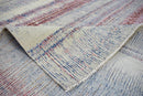 Rust and Blue Hand Knotted Modern Abstract Bamboo Silk Area Rug 8x10