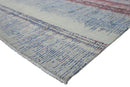 Rust and Blue Hand Knotted Modern Abstract Bamboo Silk Area Rug 8x10