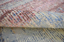 Rust and Blue Hand Knotted Modern Abstract Bamboo Silk Area Rug 8x10