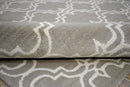 Hand Tufted Wool Area Rug Contemporary Geometric Brown and Silver Pattern 8x10