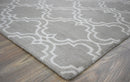 Hand Tufted Wool Area Rug Contemporary Geometric Brown and Silver Pattern 8x10
