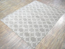 Hand Tufted Wool Area Rug Contemporary Geometric Brown and Silver Pattern 8x10