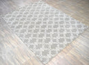 Hand Tufted Wool Area Rug Contemporary Geometric Brown and Silver Pattern 8x10