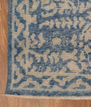 Wool Area Rug Blue and Beige 8x10 - Hand Knotted Traditional