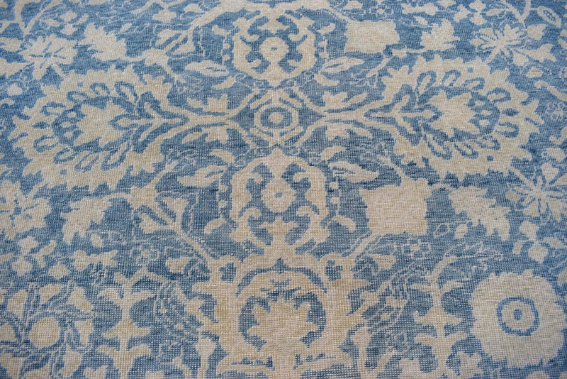 8x10 Blue and Gray Rug | Vintage Traditional Argentina Wool Area Rug Living, Bedroom, Dinning Room Rug | TRD1829810