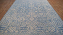 Wool Area Rug Blue and Beige 8x10 - Hand Knotted Traditional