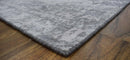 Soft Gray Handmade Bamboo Silk Low Pile Transitional Area Rug 8x10