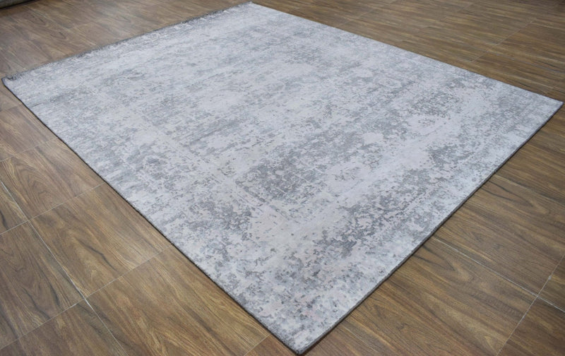 8x10 Rug | Modern Handmade Bamboo Silk Area Rug | TRD1695810