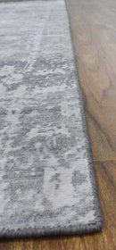 Soft Gray Handmade Bamboo Silk Low Pile Transitional Area Rug 8x10