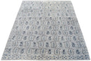 Silver Charcoal Wool Area Rug 8x10 - Hand Knotted Traditional