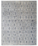 Silver Charcoal Wool Area Rug 8x10 - Hand Knotted Traditional
