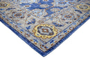 Blue and Camel Toned Hand Knotted Traditional Wool Area Rug 8x10