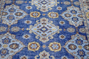 Blue and Camel Toned Hand Knotted Traditional Wool Area Rug 8x10