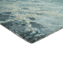 8x10 Rug | One of a Kind Blue and Silver Bamboo Silk Hand Made Modern Abstract Area Rug | SK29
