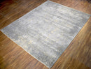 Wool Area Rug Hand Knotted Gray and Silver Modern Abstract 8x10