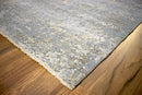 Wool Area Rug Hand Knotted Gray and Silver Modern Abstract 8x10