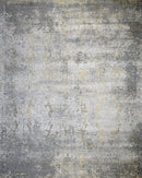 Wool Area Rug Hand Knotted Gray and Silver Modern Abstract 8x10