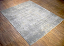 Wool Area Rug Hand Knotted Gray and Silver Modern Abstract 8x10