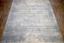 Wool Area Rug Hand Knotted Gray and Silver Modern Abstract 8x10