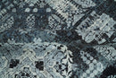 Blue Silver Traditional Hand Knotted Wool Bamboo Silk Area Rug 8x10