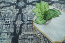 Blue Silver Traditional Hand Knotted Wool Bamboo Silk Area Rug 8x10