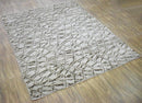 8x10 Rug, White and Brown Rug, Modern and Abstract Rug, Hand-loom Printed Viscose Area Rug | TRD020QT810