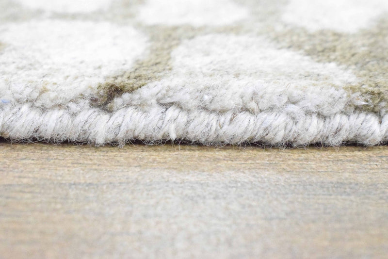 8x10 Rug, White and Brown Rug, Modern and Abstract Rug, Hand-loom Printed Viscose Area Rug | TRD020QT810