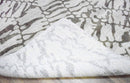 Modern Abstract White Brown Hand Loomed Viscose Area Rug - 8x10