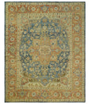 8x10 Rust, Gray and Beige Traditional Vintage Style Hand Knotted Wool Area Rug by The Rug Decor