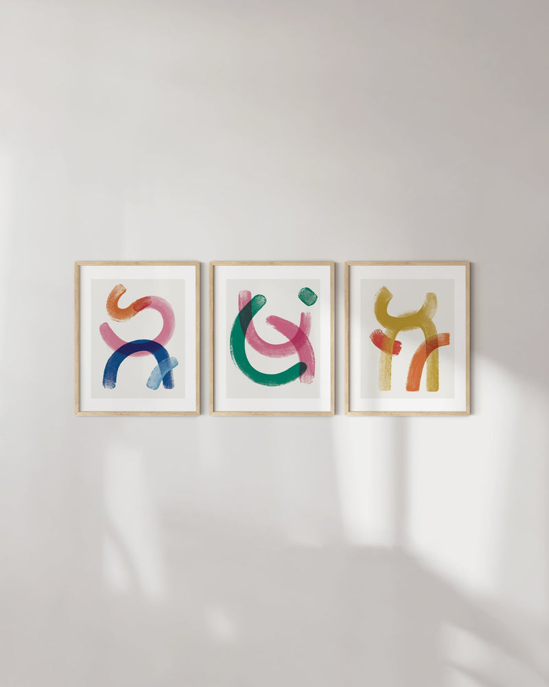 8x10 in, Set of 3, Beige Oak Frame