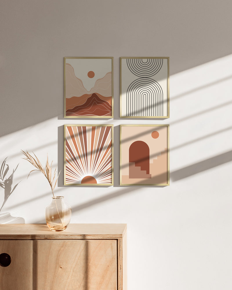 8x10 in, Set of 4, Gold Aluminum