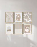 8x10 in, Set of 6, Beige Oak Frame