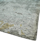 8x10 Silver and Charcoal Modern Abstract Handmade Wool Area Rug by The Rug Decor