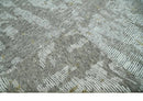 8x10 Silver and Charcoal Modern Abstract Handmade Wool Area Rug by The Rug Decor