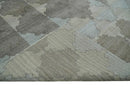 8x10 Silver and Gray Ikat design Handmade Art Silk Area Rug by The Rug Decor