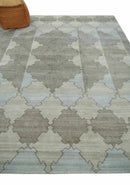 8x10 Silver and Gray Ikat design Handmade Art Silk Area Rug by The Rug Decor