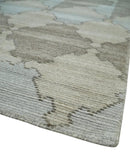 8x10 Silver and Gray Ikat design Handmade Art Silk Area Rug by The Rug Decor