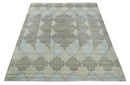 8x10 Silver and Gray Ikat design Handmade Art Silk Area Rug by The Rug Decor