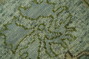8x10 Silver and Green Hand Knotted Traditional Oushak wool area rug