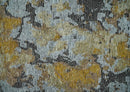 8x10 Silver, Charcoal and Gold Modern Abstract Handmade Wool and Art Silk Area Rug by The Rug Decor