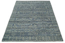 8x10 Silver, Gray and Blue Traditional Persian Minimal Area Rug | TRD43580810