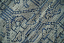 Silver Gray Blue Hand-Spun Wool Traditional Persian Area Rug 8x10 - Minimal Design