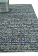 8x10 Silver, Gray and Blue Traditional Persian Minimal Area Rug | TRD43580810