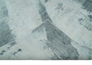 8x10 Silver, Ivory and Charcoal Modern Abstract Hand Loomed Art Silk Area Rug by The Rug Decor