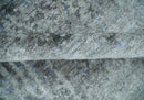 8x10 Silver, Ivory and Charcoal Modern Abstract Handmade Bamboo Silk Area Rug by The Rug Decor