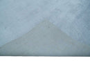 8x10 Solid Plain Blue, Silver Hand Loomed Modern Scandinavian Art Silk Loop Cut Area Rug by The Rug Decor