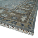 8x10 Traditional Gray and Brown Antique Style Floral Hand knotted Wool Area Rug