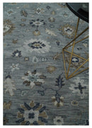 8x10 Traditional Gray and Brown Antique Style Floral Hand knotted Wool Area Rug