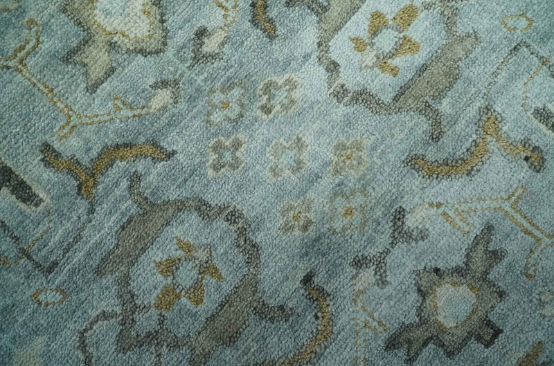 8x10 Traditional Hand Knotted Blue and Ivory Hand Knotted wool area Rug