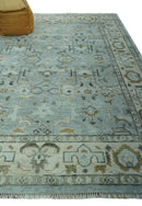 8x10 Traditional Hand Knotted Blue and Ivory Hand Knotted wool area Rug